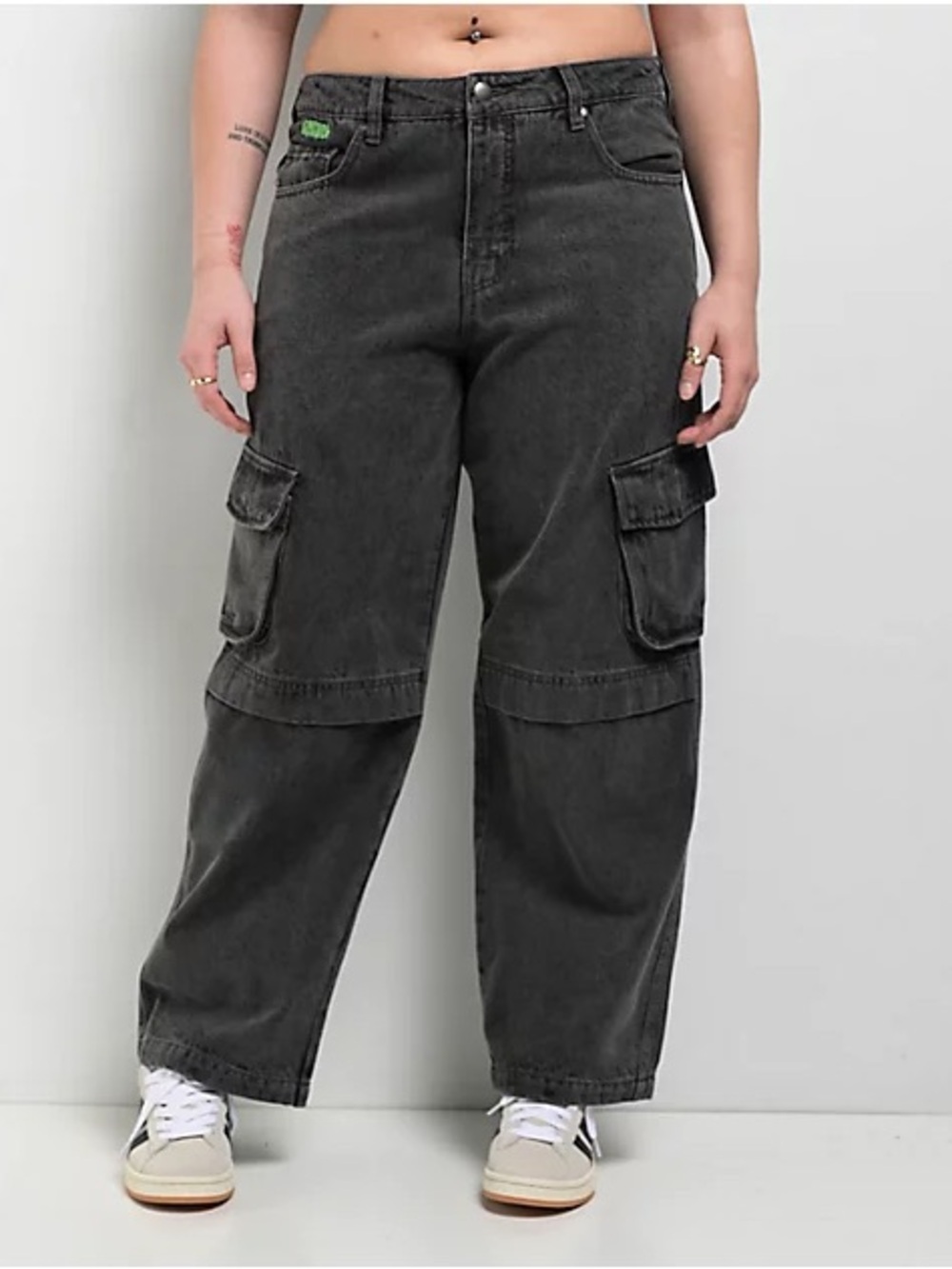 Empyre loiter slouchy black cargo denim jeans
